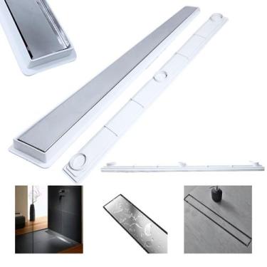 Imagem de Ralo Raso Ideal para Laje e Apartamento Inox Invisível Cola Piso 70cm 