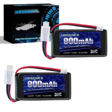 Imagem de Bateria Lipo URGENEX 2S 7,4V 900mAh 30C com plugue PH2.0