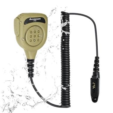 Imagem de Microfone IP54 à prova d'água durável para alto-falante de ombro compatível com rádios Retevis Motorola Ailunce HD2, HD1, GP328 Plus, GP344, RT29, RT48 (Desert Tan)
