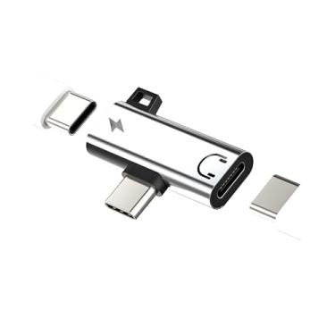 Imagem de Adaptador de fone de ouvido tipo C (2 em 1) conector DAC para cabo USB C auxiliar carro para Apple para iPhone 15 Pro Max para iPad Mini6 compatível com acessórios de áudio Samsung, carregador