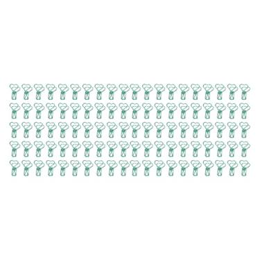 Imagem de Clipes de pasta de metal em forma de coração bonito dos desenhos animados oco longo cauda grampos de papel para material de escritório escola casa 100 pçs (Verde)