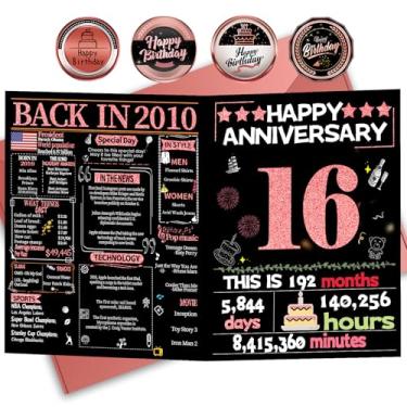 Imagem de Joycard Cartão de aniversário de 16 anos para mulheres, cartão de casamento para esposa, presentes de decorações de casamento doces para casal, perfeito para ela no dia de aniversário, em 2010