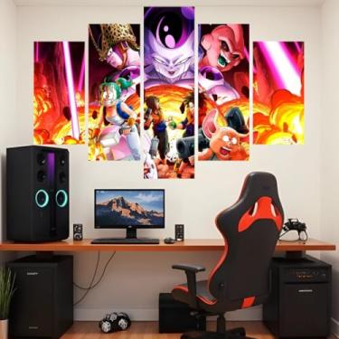 Imagem de Quadro decorativo Mosaico Dragon Ball - 5 peças - Goku, Vegeta, Freeza, Bills, Majin Boo - 08