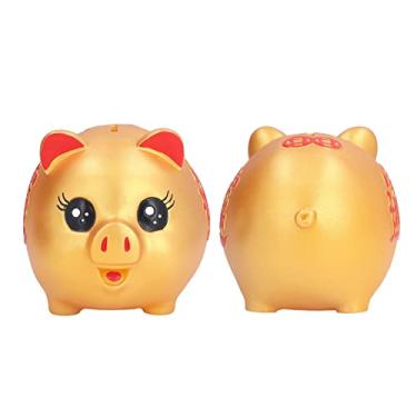 Imagem de aqxreight Cofrinho Bonito Dos Desenhos Animados Em Formato de Porco Anti-queda Banco de Moedas para Crianças para Presente Decoração de Casa Armazenamento de Moedas Tamanho Médio Porquinho é (Porco