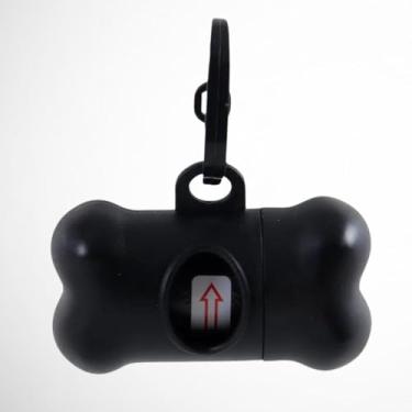 Imagem de Kit Cata Caca com Porta Saquinho de Cocô para Cachorro Gato Pet c/ 2 Refil Sacola Plástica Higiene (PRETO)