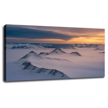 Imagem de Sunset Canvas Prints Norway Glow Poster Wall Art For Home 1 peça Decorações com moldura 50.8 cmx30.5 cm