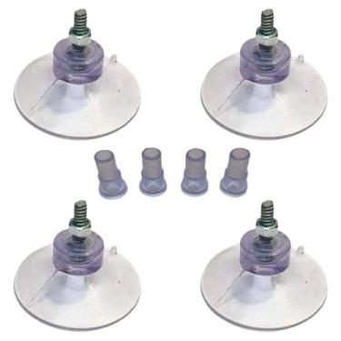 Imagem de Kit 4 Ventosas de 40mm (4 cm) PVC C/Parafuso,Porca E Selante - H Plást