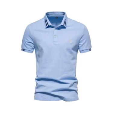 Imagem de Camisas Polo Masculinas 100% Algodão De Manga Curta, Roupas Casuais De