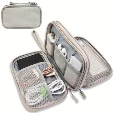 Imagem de Bolsa organizadora eletrônica para acessórios para cabos, organizador eletrônico portátil de viagem, bolsa organizadora de acessórios eletrônicos para carregador portátil, cabos, carregadores, mouse