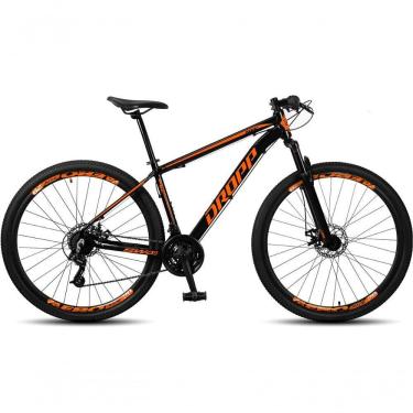 Imagem de Bicicleta Aro 29 Dropp SW 24 Velocidades Quadro 21 Alumínio MTB Câmbio Shimano Suspensão 100 mm Preto e Laranja