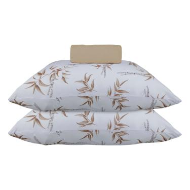 Imagem de Jogo de Cama KazzaVip Queen Malha Mista 70% Algodão e 30% Poliéster Rosario 3 Peças Bege