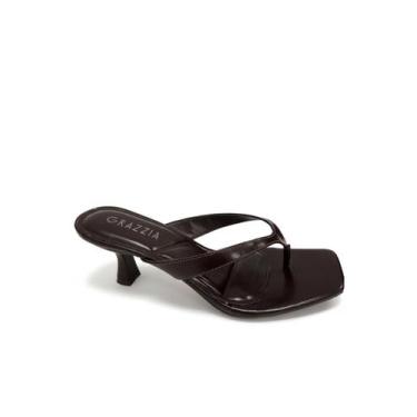 Imagem de Sandália Feminina Madri em Napa - Grazzia, 37, Marrom, Escuro