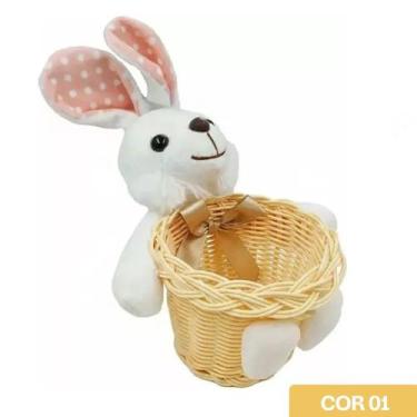 Imagem de Coelho de Pelúcia com Cesta 15cm - Fizzy