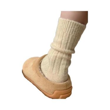 Imagem de Meias Longas Térmicas De Lã Cashmere Para Mulheres, Moda Japonesa, Cor