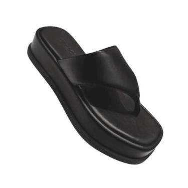 Imagem de Sandália Rasteirinha Flatform Confort Preta Antiderrapante - Enlaces B