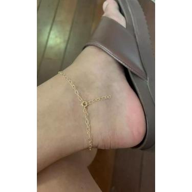 Imagem de Tornozeleira Elo Coração Banho de Ouro18k - Pratas da Rai