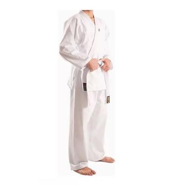 Imagem de Kimono Judo Gi Reforçado Brim Branco Adulto com Faixa Shiroi, Branco, 