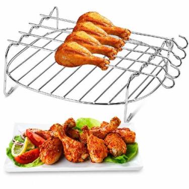 Imagem de Grelha Air Fryer Kit Inox Com 4 Espetos Completo Churrasco - Yeet