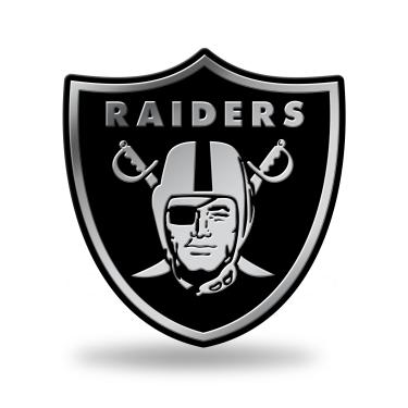 Imagem de Adesivo 3D com emblema automotivo e acabamento cromado NFL Oakland Raiders