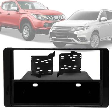 Imagem de Moldura 1/2 Din Mitsubishi Outlander 2014 a 2021 e Triton 2018 em Diante - Black Piano