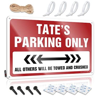 Imagem de CakJuice Sinal de lata de café Tate'S Parking Only Placa de lata Zona de lata Placa de lata Zona de Piscina (Tamanho: 30X40cm)