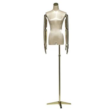 Imagem de Female Mannequin Torso Torso de manequim de busto feminino em forma de vestido, bustos de forma de vestido de meio comprimento com braços, modelo manequim para exibição realista de roupas (Color : Be