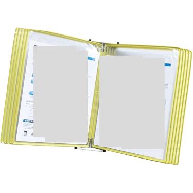 Imagem de Pasta de portfólio de arte, 10 painéis de dupla face, suporte de exibição de página transparente de folhas soltas A4, Geel