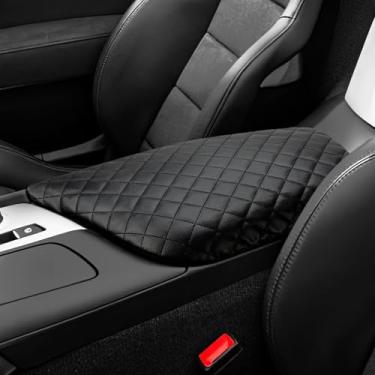 Imagem de JOYTUTUS Capa de console central compatível com Corvette C7 2014-2019, capa de couro para tampa de apoio de braço, cobertura de descanso de braço para carro, capa de console intermediária durável,