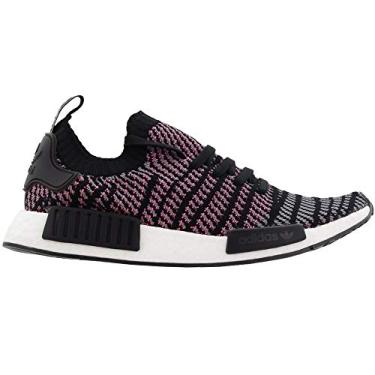 Imagem de adidas Originals Tênis de corrida masculino NMD_r1 Stlt Primeknit, Preto/cinza/rosa solar, 10