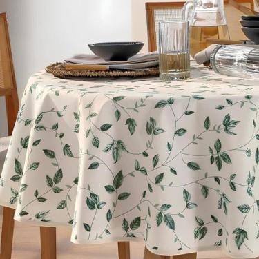 Imagem de Toalha de Mesa Redonda 4 Lugares Limpa Fácil Döhler Botânica  - Dohler