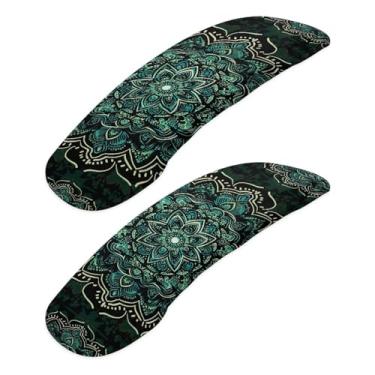 Imagem de Wanzuoeng 2 capas de apoio de braço para cadeira de escritório para casa, capa de apoio de braço para cadeira de escritório com estampa de mandala boho, capas removíveis e laváveis para descanso de