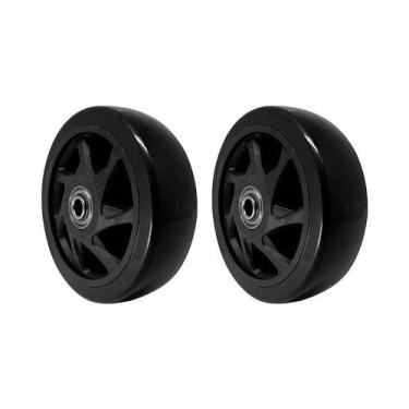 Imagem de Kit 2 un roda pvc preto 5 pol 110kg p/ rodízio - AJAX
