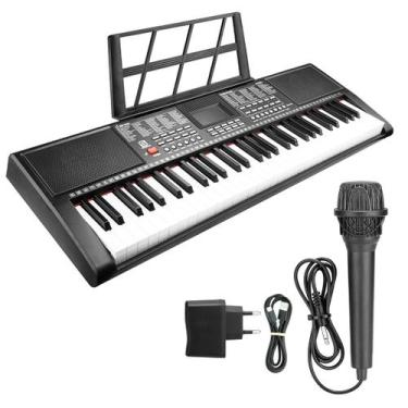 Imagem de Teclado Musical 61 Teclas Com Funções Profissionais Display MP3 USB Mi