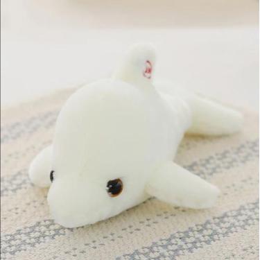 Imagem de Bicho De Pelúcia Golfinho Com Luz Led 32 Cm - Child Toy, Branco