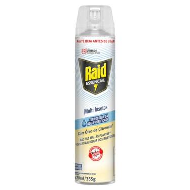 Imagem de Inseticida Aerossol Multi-Insetos com Óleo de Citronela Raid Essencial Frasco 420ml Spray