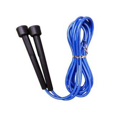 Imagem de KiBcsLic Corda de pular de 2,7 a 2,8 m, sem enrolamento, com empunhadura confortável e silenciosa, ideal para treinamento, exercícios em parques infantis e em, Azul