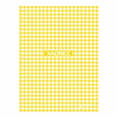 Imagem de CADERNO BROCHURA 1/4 C/D COSTURADO 96 FLS XADREZ AMARELO