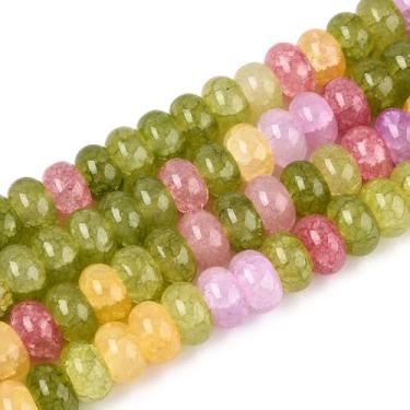 Imagem de 1 fio imitação de pedras preciosas contas de vidro Rondelle cristal espaçadores contas fio para artesanato faça você mesmo, brincos, pulseira, colar, fabricação de joias 8 x 5 mm, cerca de 150 ~ 159