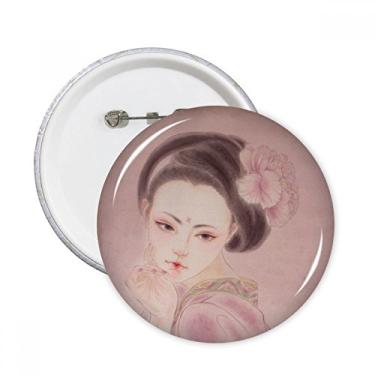 Imagem de Pintura de beleza tradicional chinesa rosa, broches, emblema, botão, decoração, presente, 5 peças
