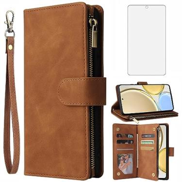 Imagem de Asuwish Capa carteira compatível com Huawei Honor Magic 4 Lite/X30/X9 5G/4G e protetor de tela de vidro temperado, capa flip de couro, porta-cartões, acessórios de celular, capas de telefone para