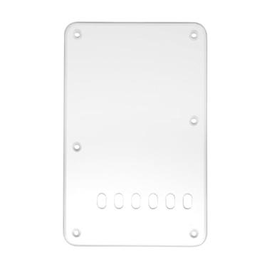 Imagem de Musiclily 6 Furos Vintage Escudo Traseiro para Tremolo de Guitarra Fender EUA/Mexicana Standard Stratocaster Estilo Moderno,4 Camadas Espelho Prata Acrílico