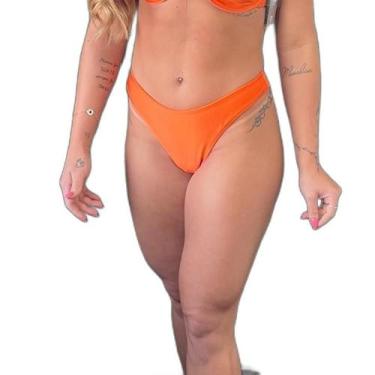 Imagem de Calcinha Avulsa Asa Delta Fio Duplo Laranja Cirrê - Califórnia Brasil,