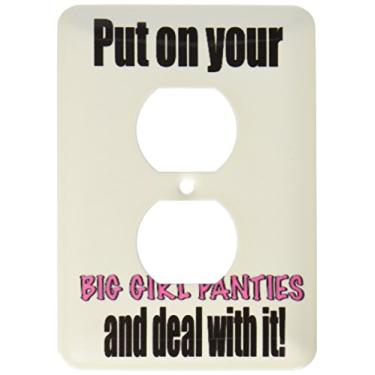 Imagem de 3dRose Lsp_113631_6 Put on Your Big Girl Calcinhas and Deal with It 2 Tampas de tomada