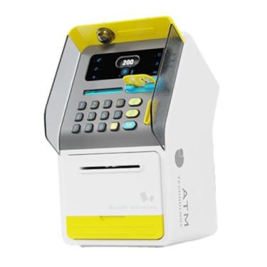 Imagem de Generic Cofrinho ATM Auto Scroll Máquina ATM Simulação Reconhecimento Facial Banco Crianças ATM Brinquedo de Poupança, Amarelo