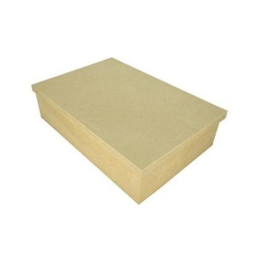 Imagem de Caixa Retangular Tampa de Sapato 45x30x10 Mdf Madeira - ATACADÃO DO AR