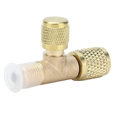 Imagem de Válvula de carregamento de refrigerante, válvula de sangramento de pressão, adaptadores de flúor, tanque de bomba de vácuo, conexão de porta, flare, fêmea, macho, refrigeração