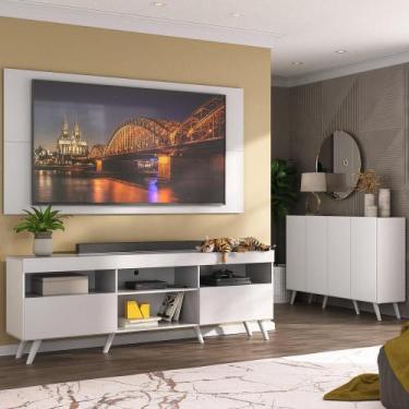 Imagem de Conjunto Sala de Estar Rack + Painel TV 65" e Aparador Retrô Sofia Mul