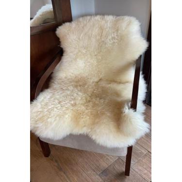 Imagem de Tapete/Pelego De Ovelha Natural de Ovelha Tamanho Raro 120cm x 75cm - 