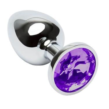 Imagem de Plug anal de metal joia tamanho m medio - SEXY IMPORT, ROXO
