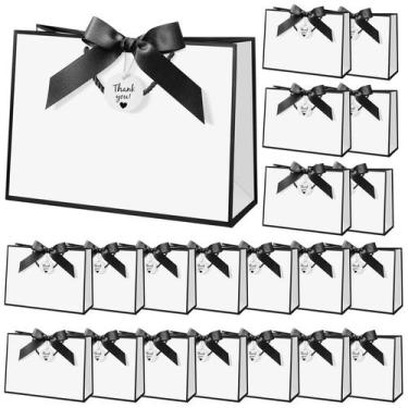 Imagem de Sacos de presente Locmeo 20 conjuntos com alças 28 x 10 x 20 cm